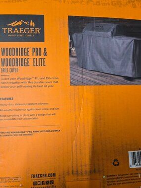 Traeger Woodridge Pro & Elite Pellet Grills BAC775 Full Length Grill Cover Gray